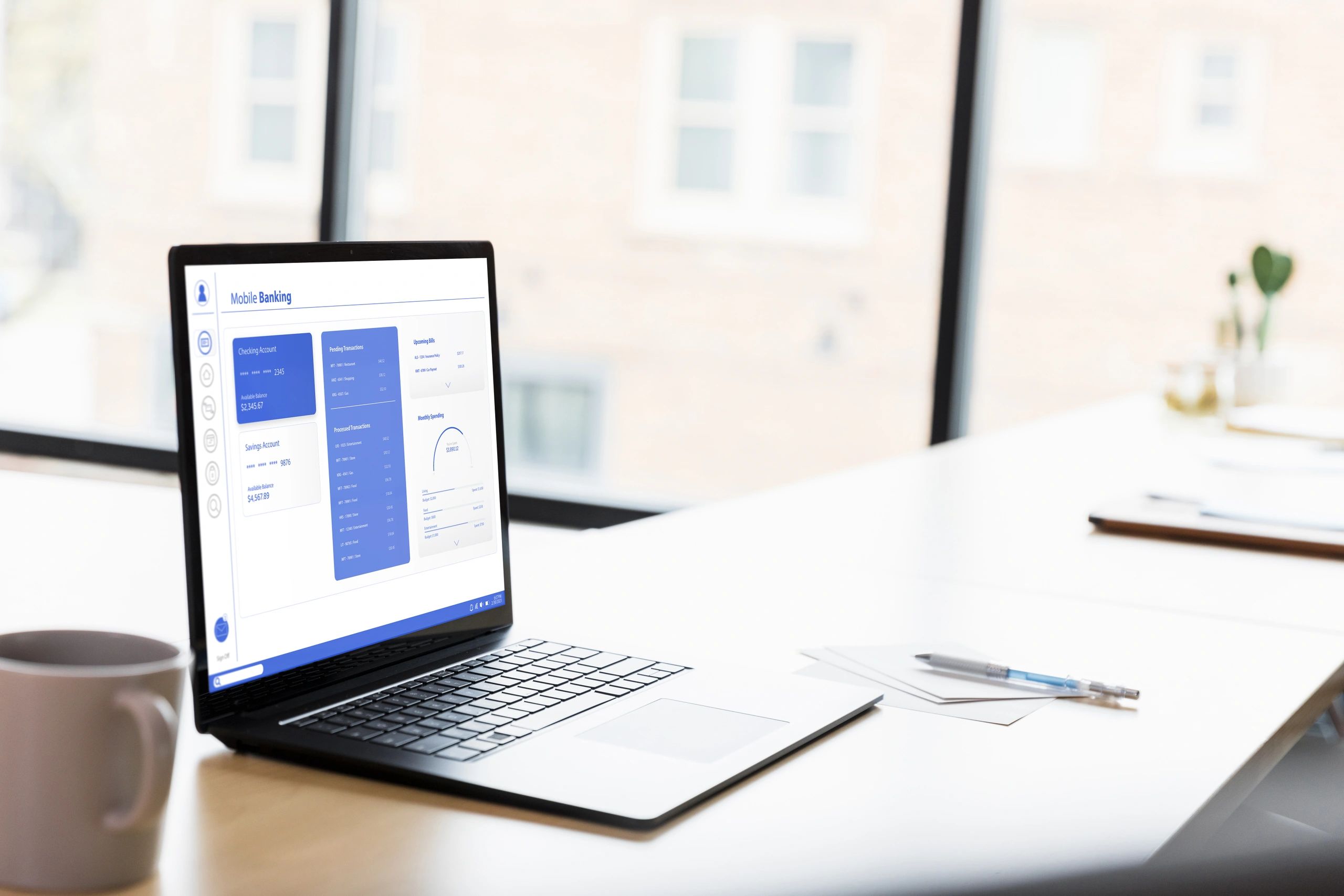 Laptop screen and digital workflow visual for online product delivery
